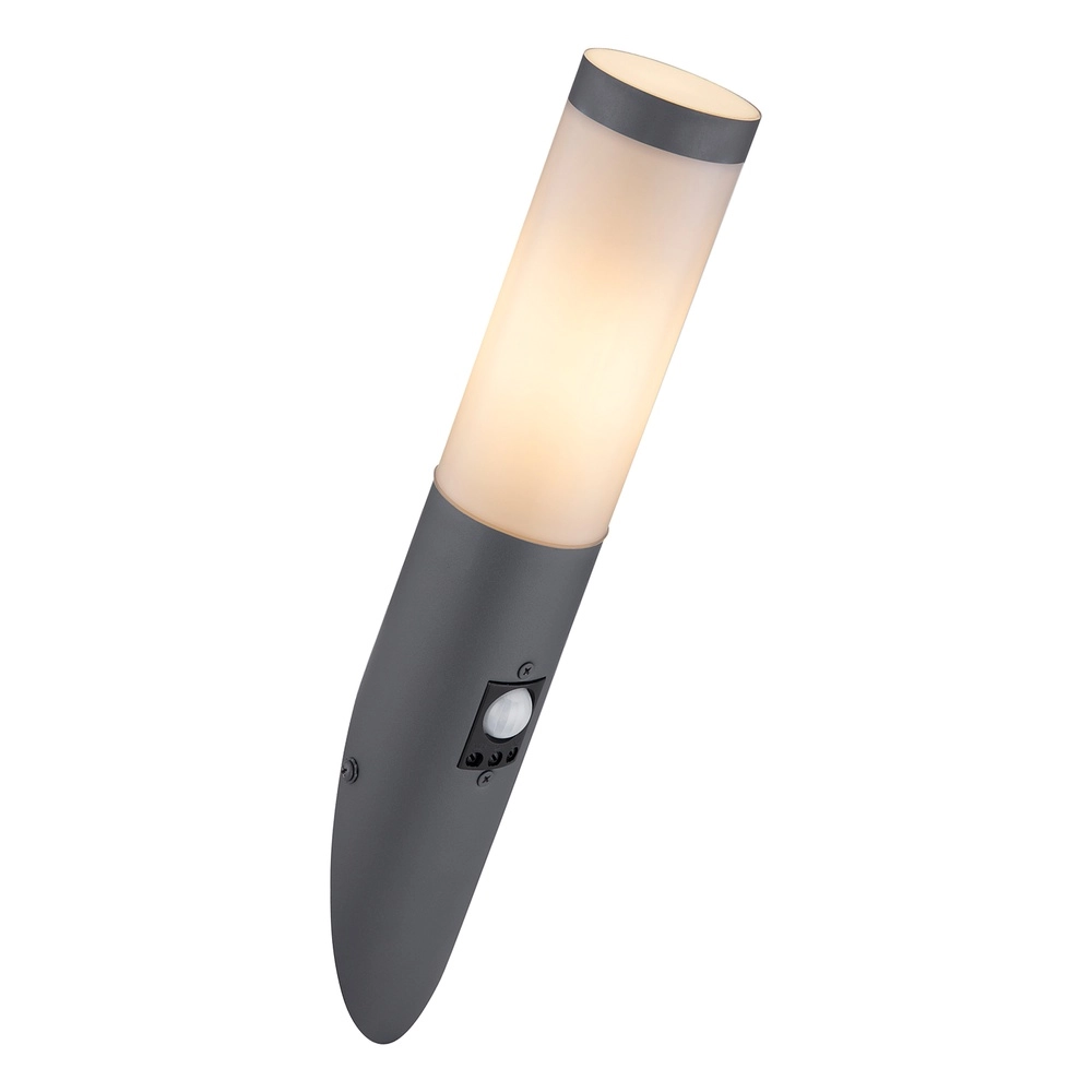 Design-Außenlampe Boston Anthrazit mit Weiß und Sensor