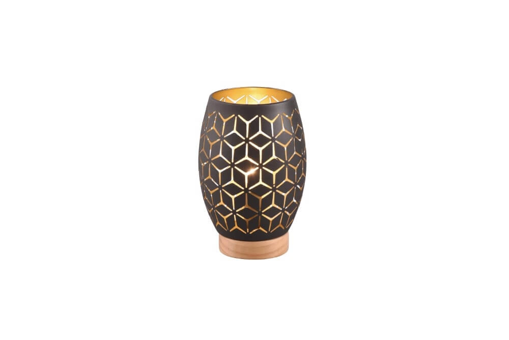 Schwarzgoldene Tischlampe Bidar Trio 4017807574876
