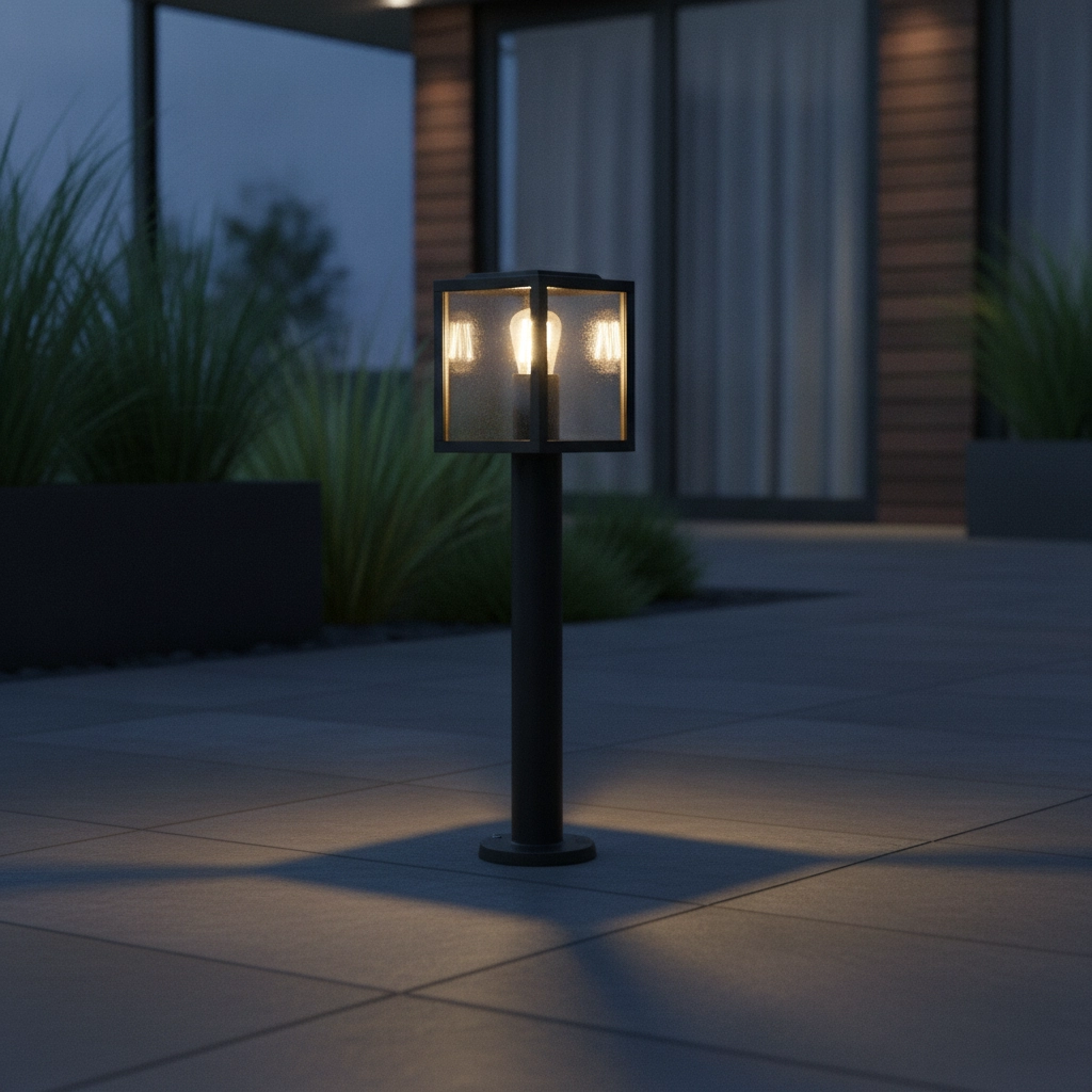 Schwarze Gartenlampe Lidio 60 cm