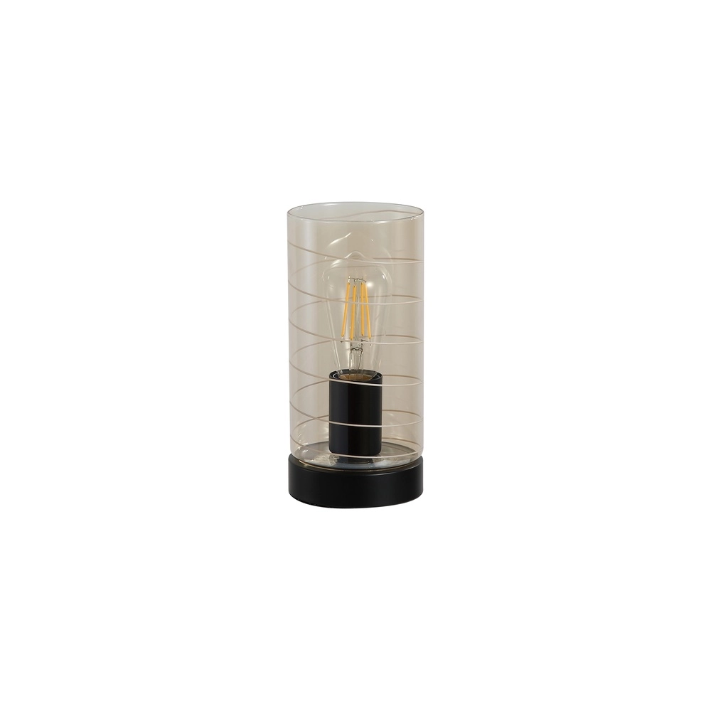 Tischlampe Broughton Braunes Glas