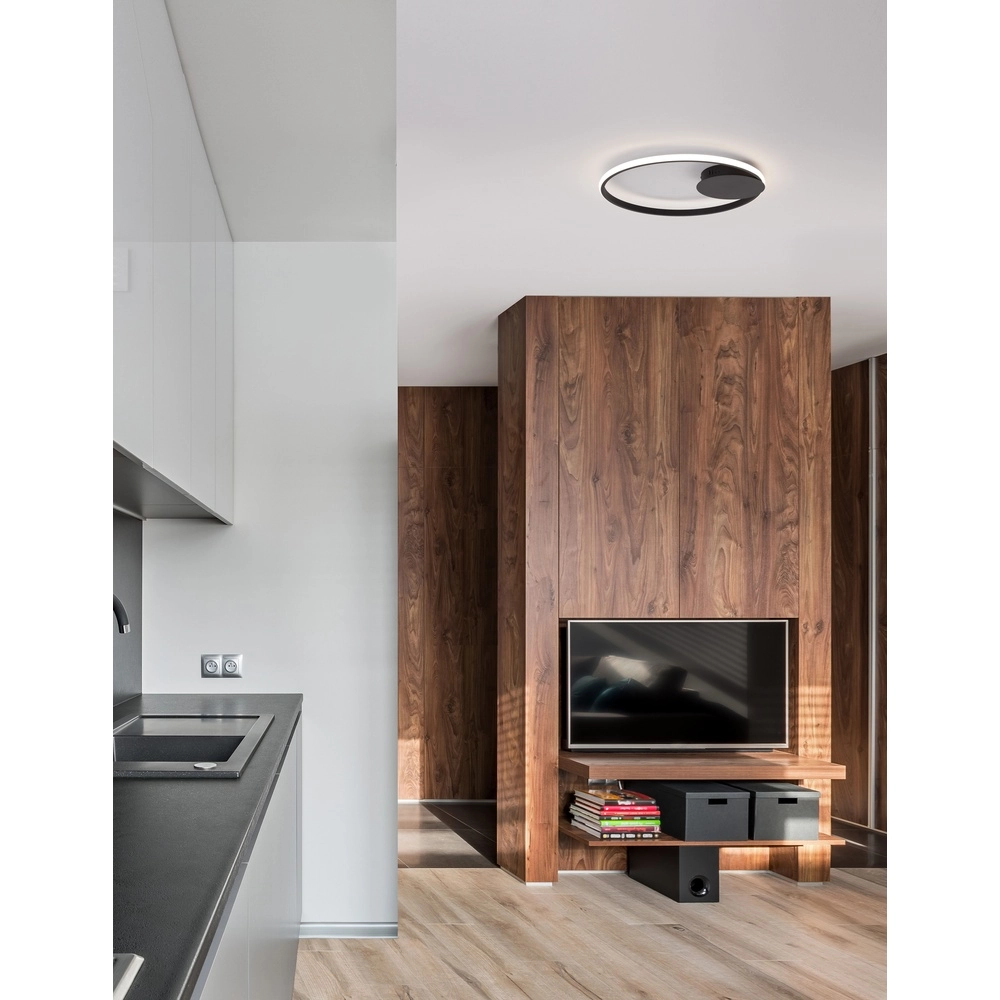 Runde Deckenleuchte Fuline schwarz Ø 50cm Lyora 5212017419682