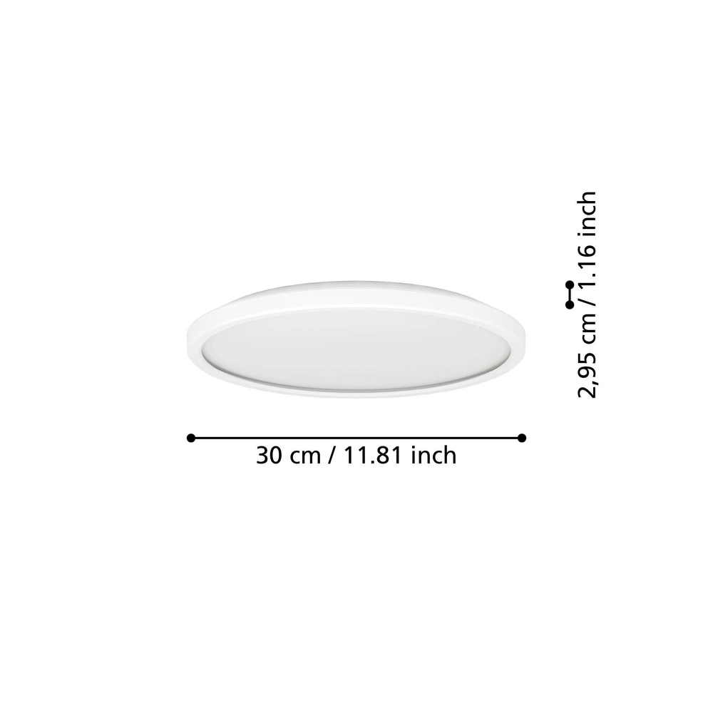 Deckenlampe im Badezimmer Rovito rund – weiß – Ø 30 cm Eglo 9008606329915