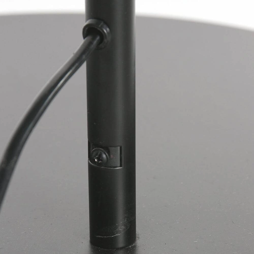 Stehlampe Curve schwarz mit Rattanschirm Ø 50cm Steinhauer 8712746179422