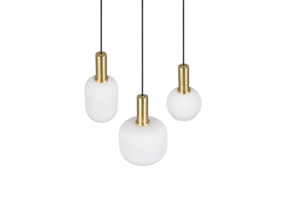 Hängelampe für das Esszimmer Diva 3-flammig – weißes Glas Trio 4017807614503