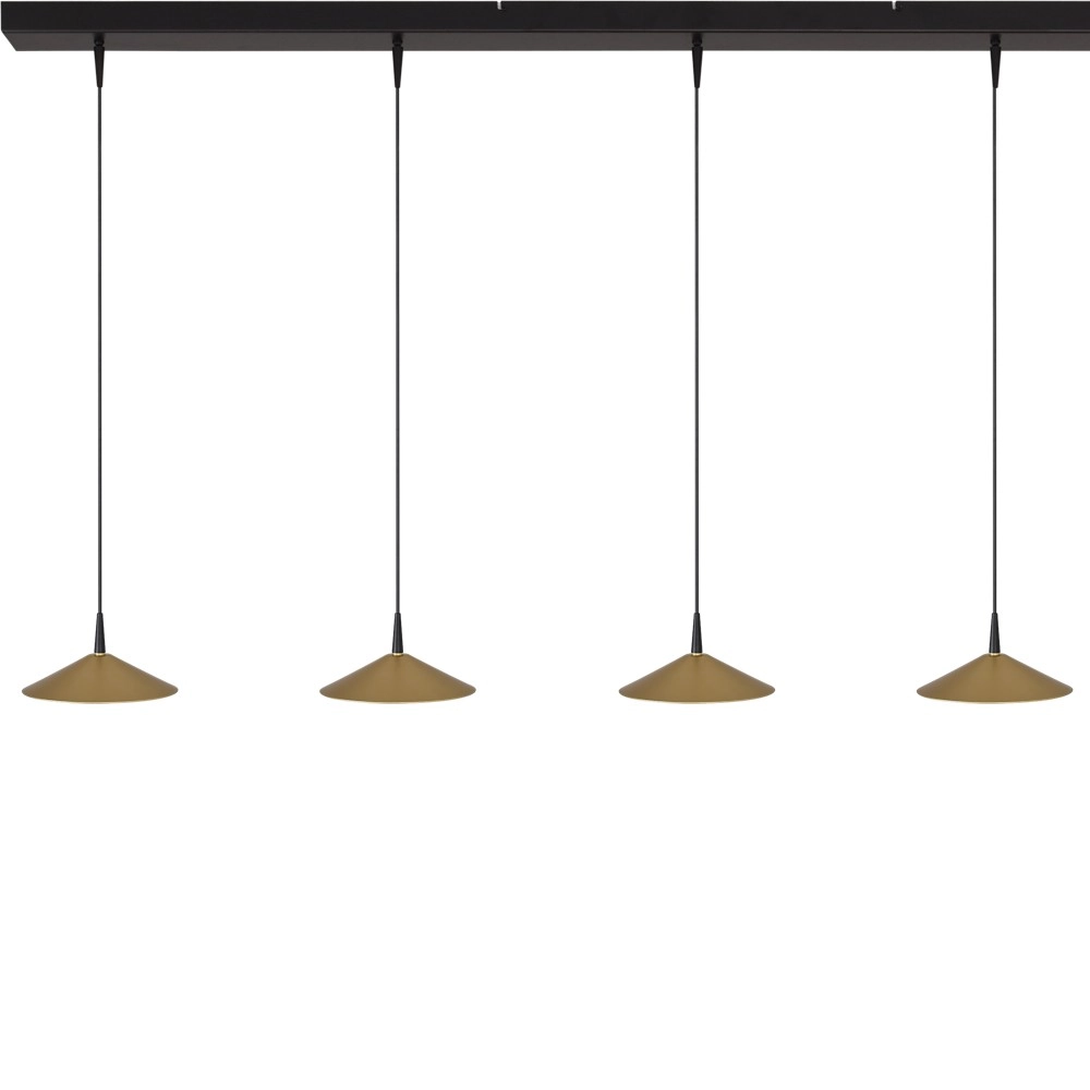 5-Licht Pendellampe Ceppo Schwarz mit Gold Ø 18 cm Masterlight 8718121352053