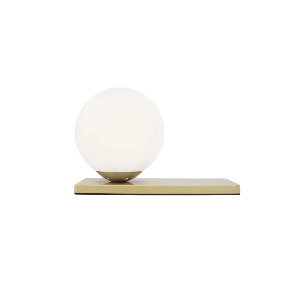 Tischlampe Juliet Gold mit weißem Glas
