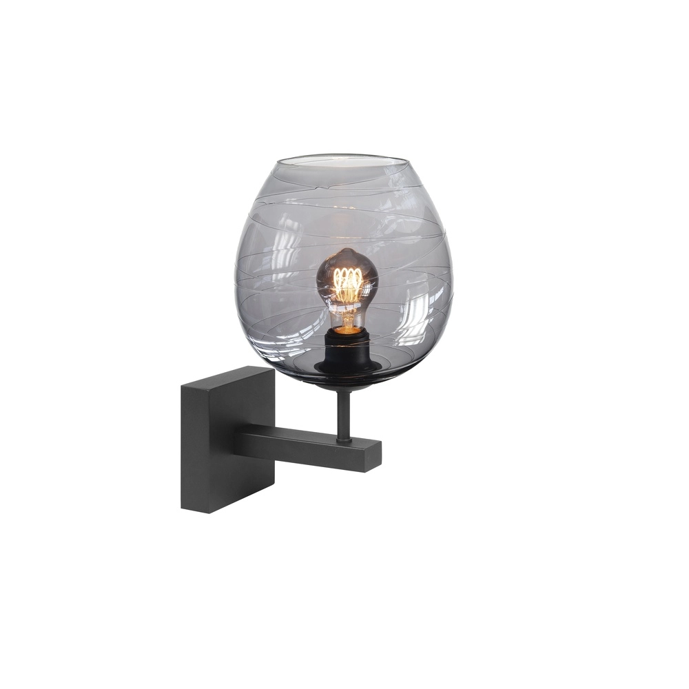 Wandleuchte Fantasy schwarz mit Rauchglas