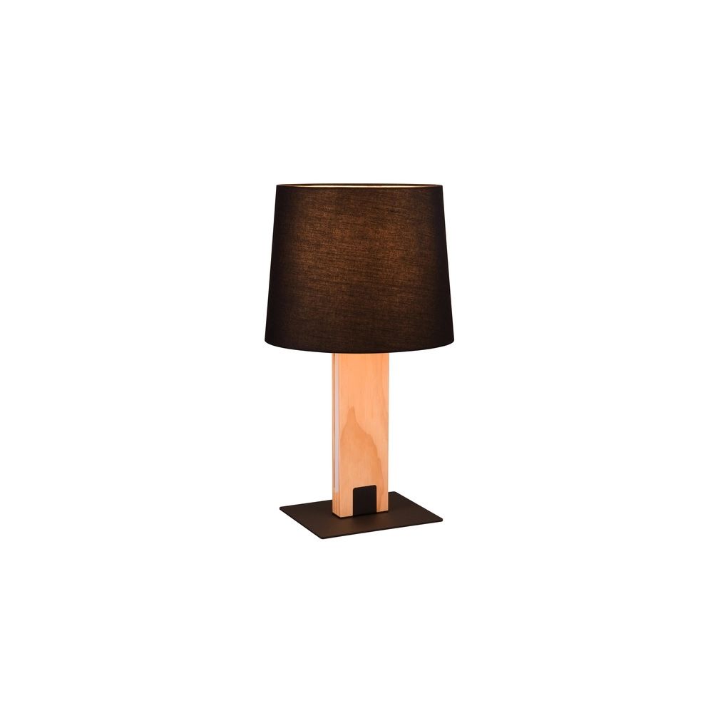 Tischlampe Rahul Design schwarz mit Holz Trio 4017807600469