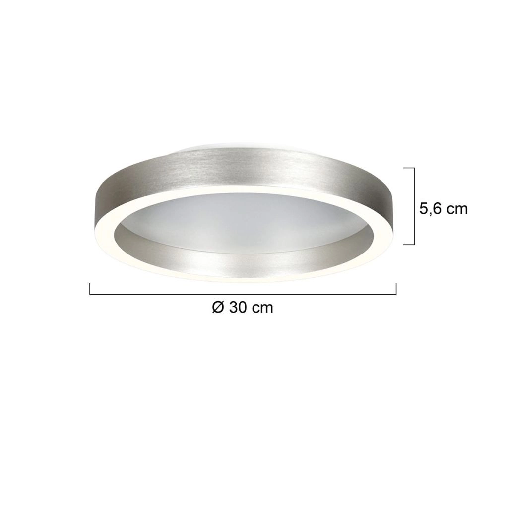 Design-Deckenlampe Ringlux gebürstetes Metall Ø 30cm Steinhauer 8712746180916