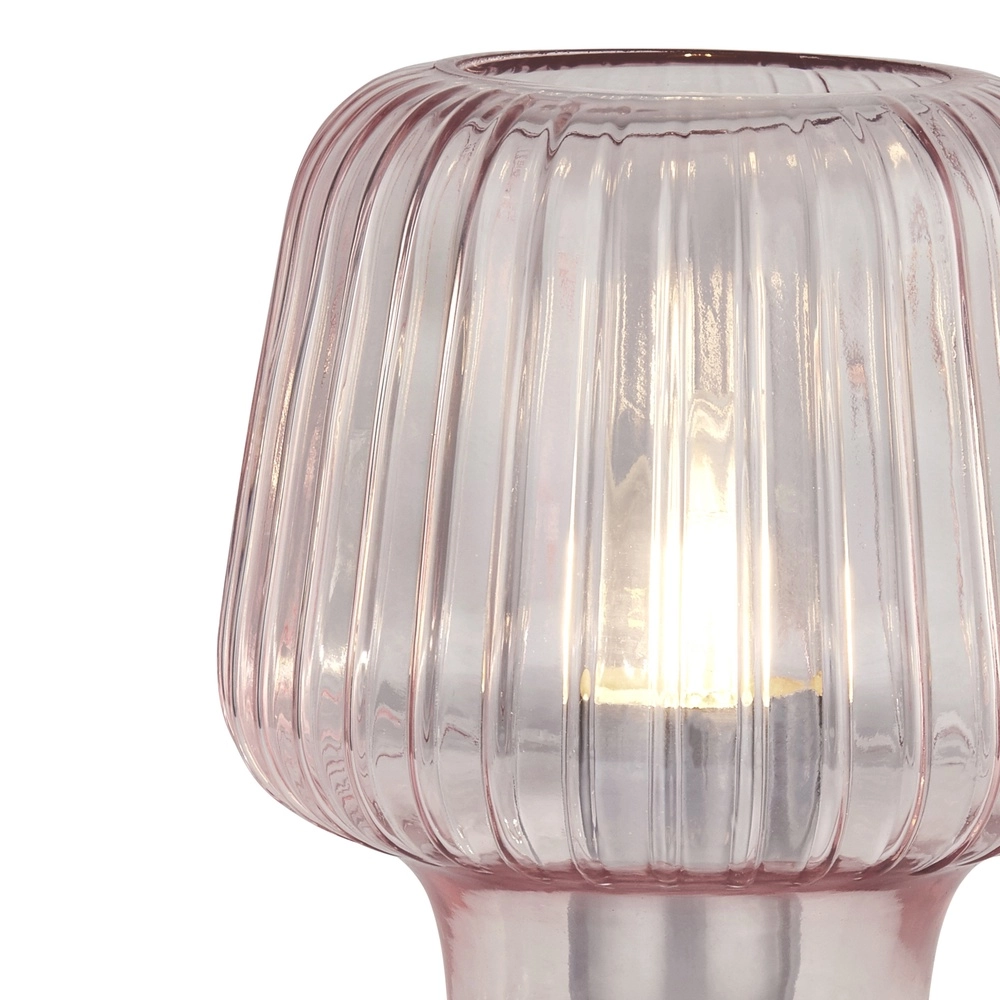 Rosa Tischleuchte Aria Glas Searchlight 5053423254586