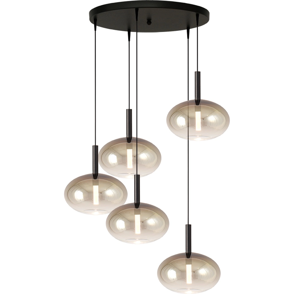 5L Vide Pendellampe Lido Onion mit Ø 24 cm goldverblasstem Glas Masterlight 8718121325156