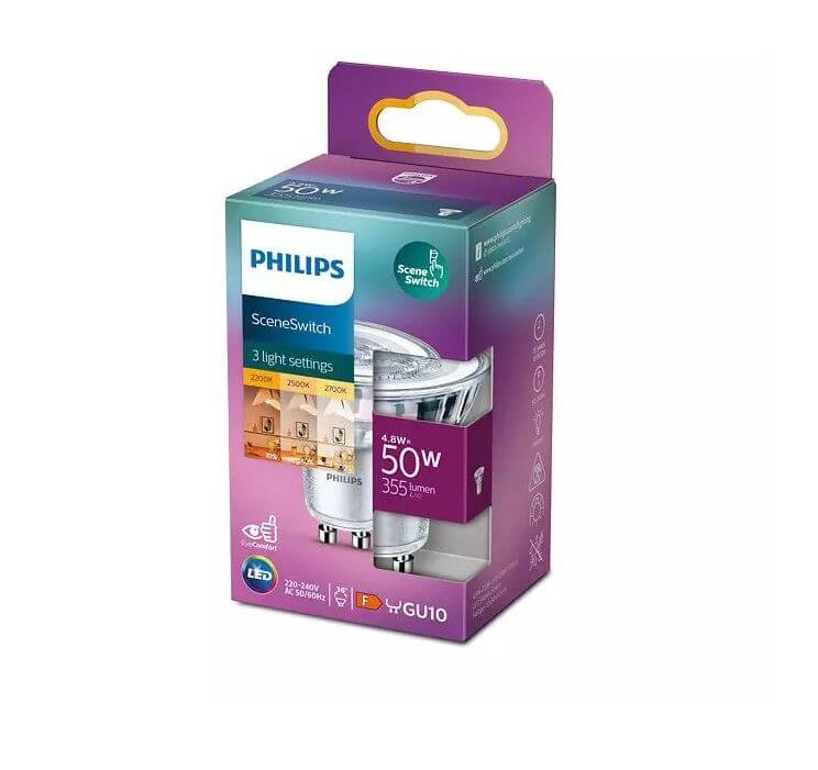 3-stufig dimmbarer Spot GU10 - 4,8W - 345 lumen Philips 8719514307780