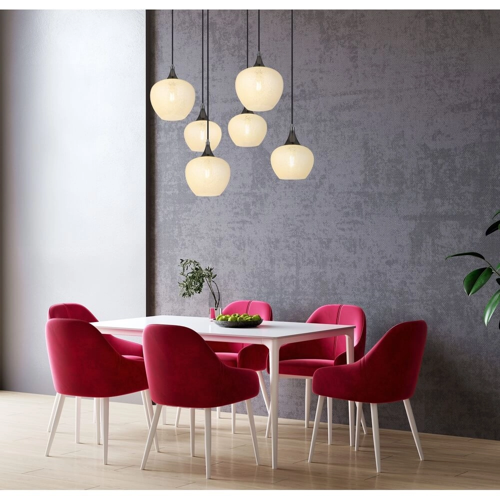 Anthrazit Pendelleuchte Maxy mit weißem Glas 6-flammig Globo 9007371453184