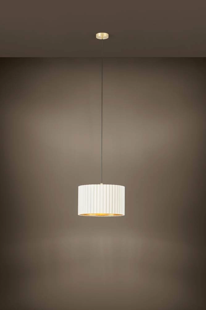 Hängelampe mit Schirm Tamaresco weiß mit gold Stars of Light 9002759397654