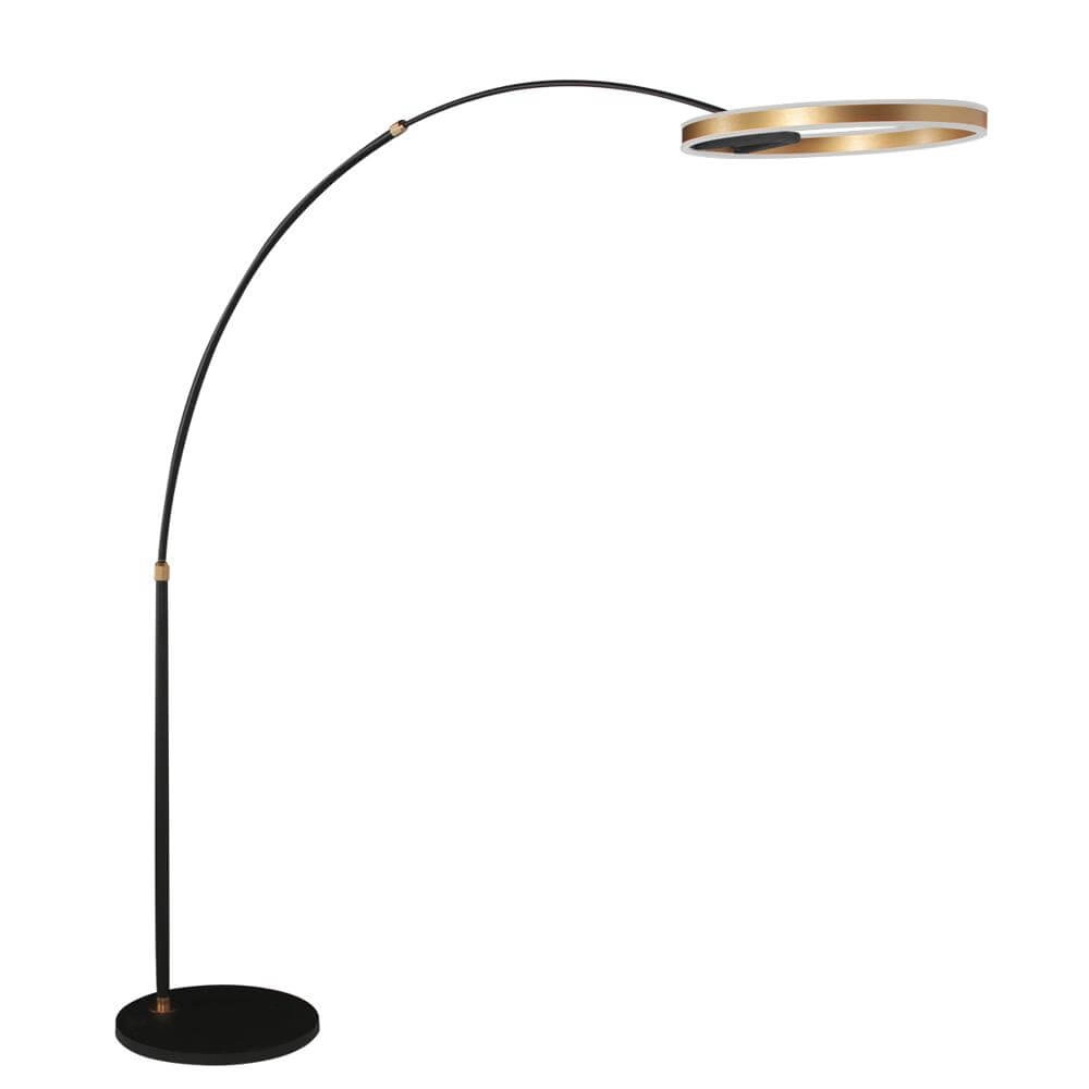 Design-Bogenlampe Ringlux schwarz mit gold Steinhauer 8712746177398