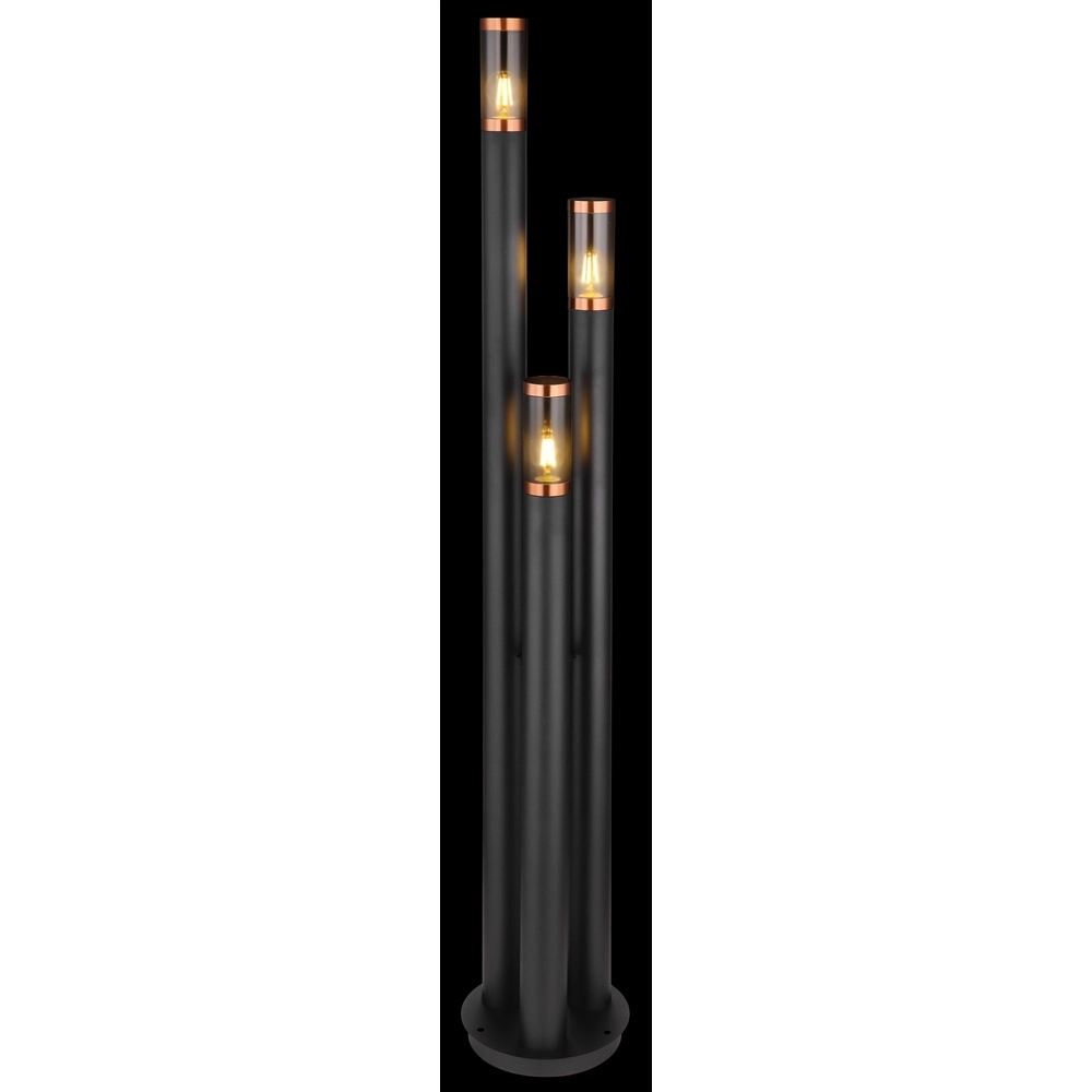 3-Licht-Gartenlampe Boston Schwarz Globo 9007371442904