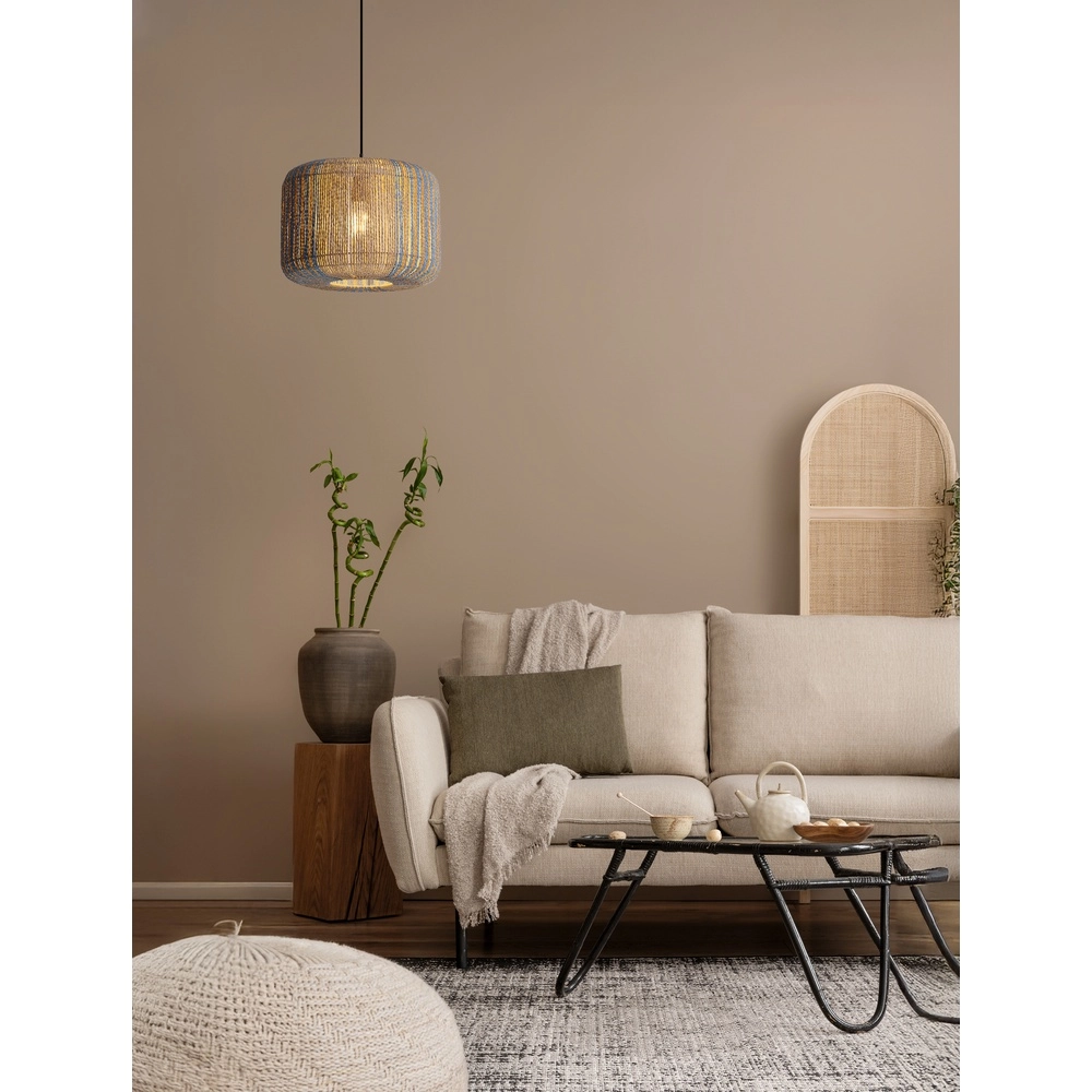 Pendelleuchte Abby Ø 33cm braun mit blau Lyora 5212017477330