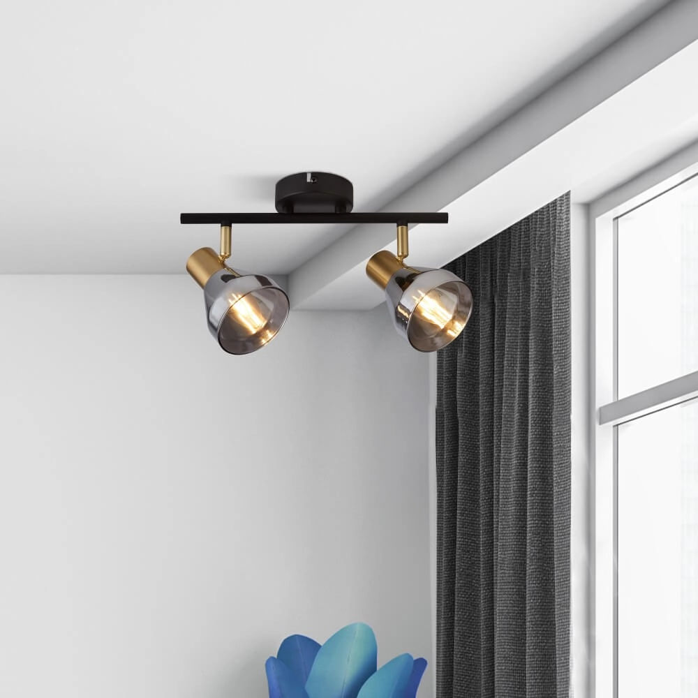 Deckenleuchte Westminster mit Rauchglas 2-flammig Searchlight 5053423227894