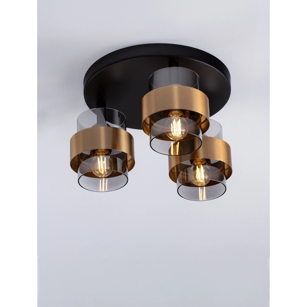 Deckenlampe Sianna Ø 37cm schwarz mit gold