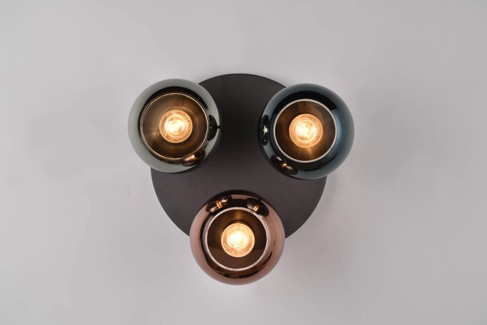 Designer-Deckenleuchte Sheldon schwarz mit Rauchglas Trio 4017807585247