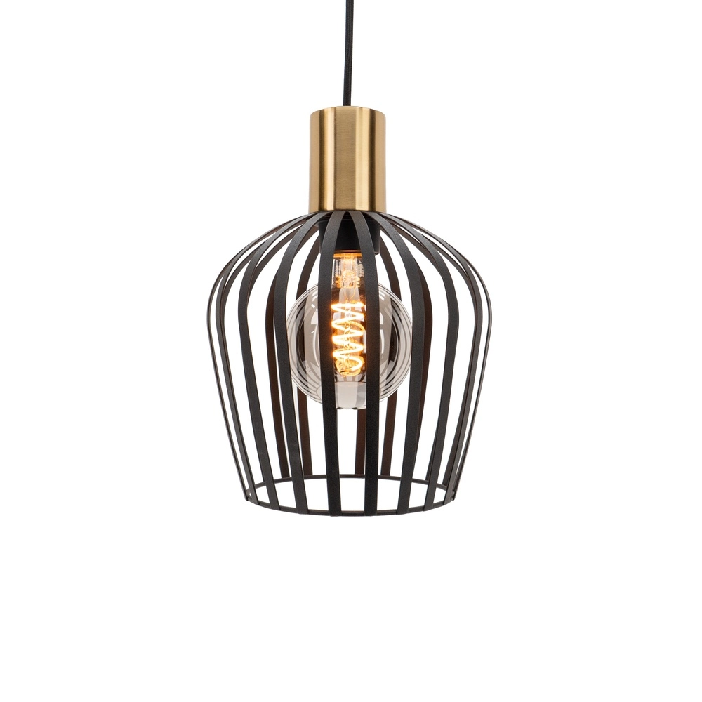 Pendellampe Empoli Schwarz mit Gold – Ø 20cm
