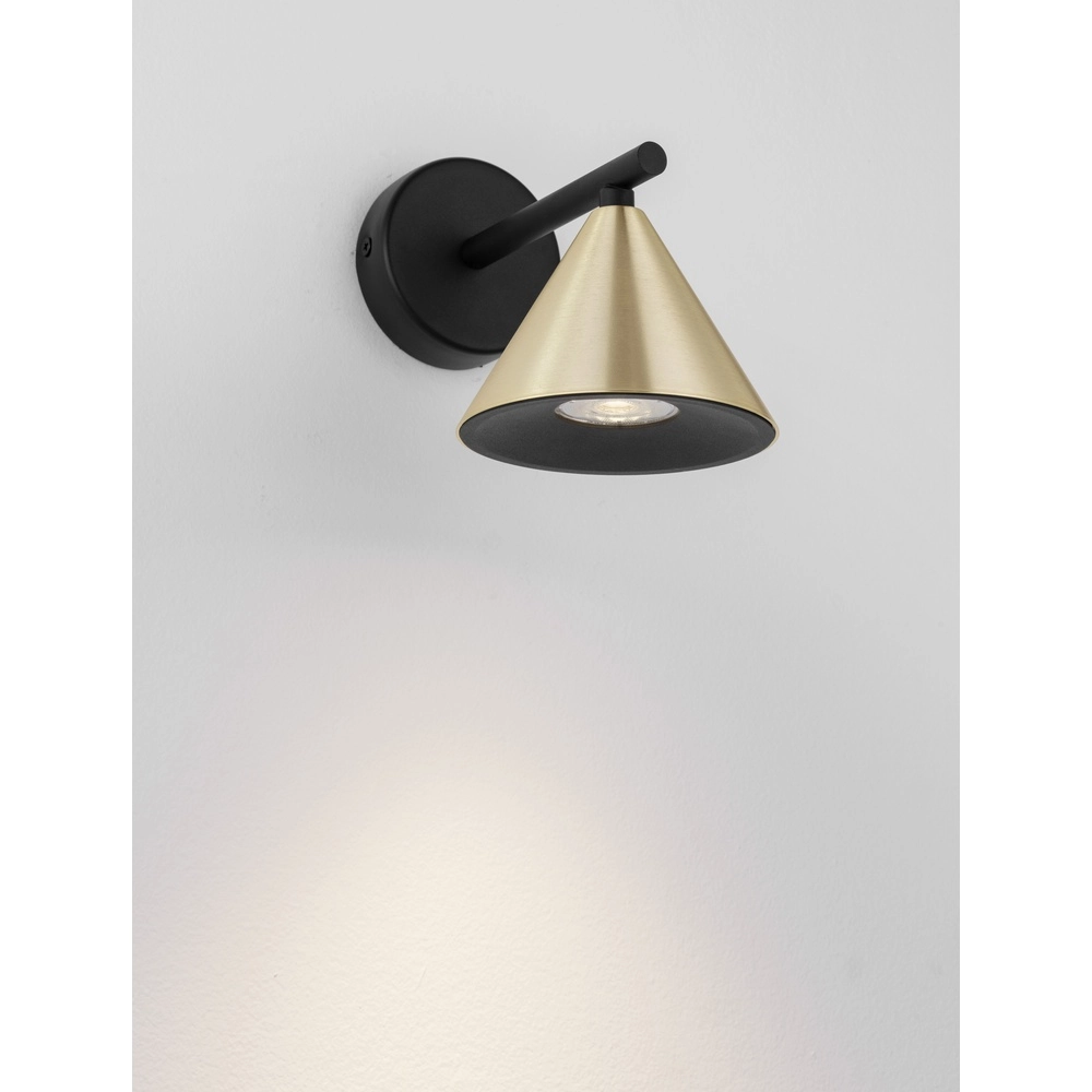 Wandleuchte Conico Single schwarz mit gold Lyora 5212017475374