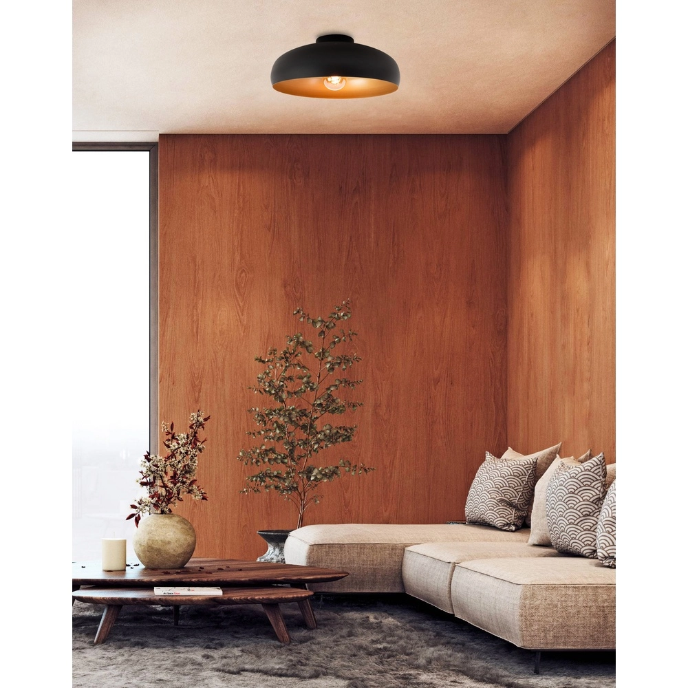 Schwarze Deckenlampe Mogano Ø 40cm - 1x E27 Eglo 9002759318499