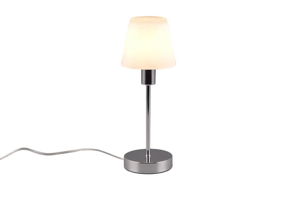 Tischlampe Luis Ii Chrom mit weißem Glas Trio 4017807551273