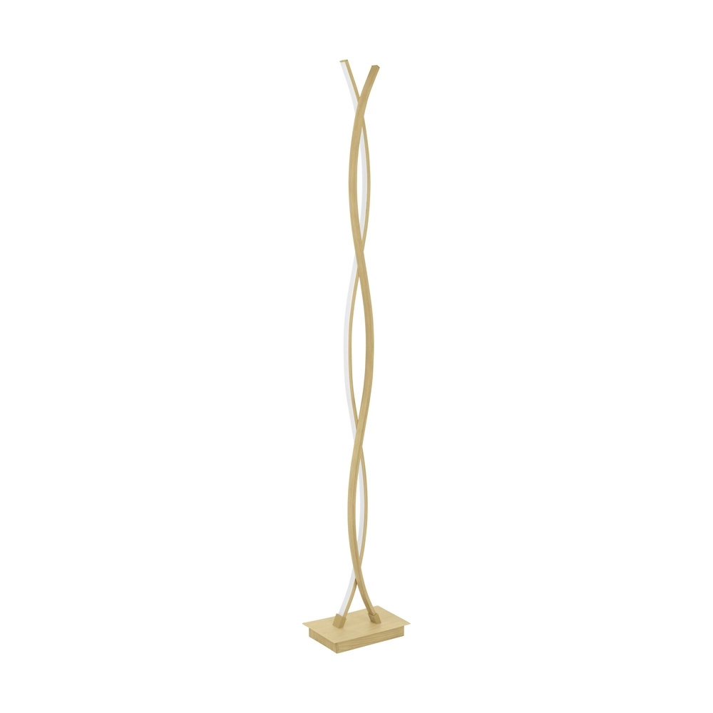 LED-Stehlampe mit Holzoptik Lasana 4 143 cm