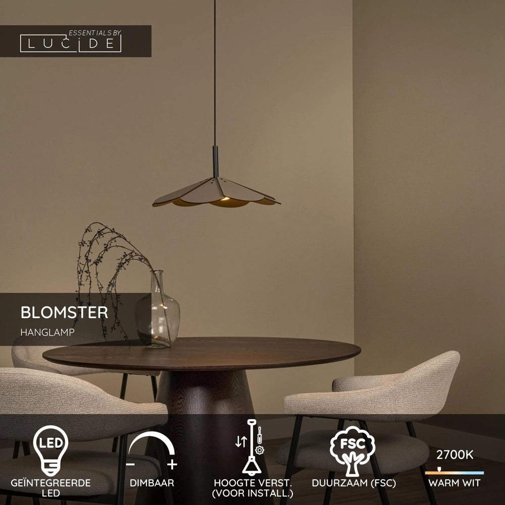 Design-Pendellampe Blomster taupe Lucide 5411212771544