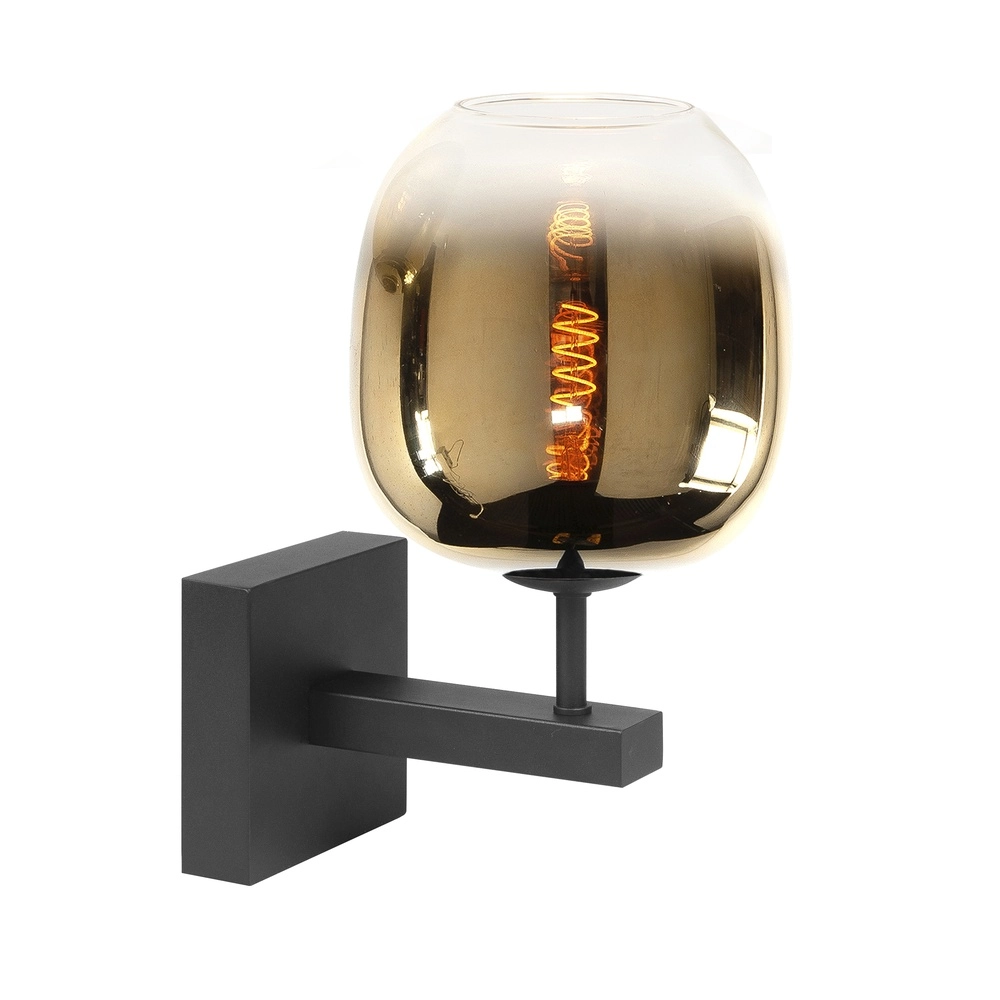 Wandleuchte Bellini schwarz mit Goldglas Ø 23cm
