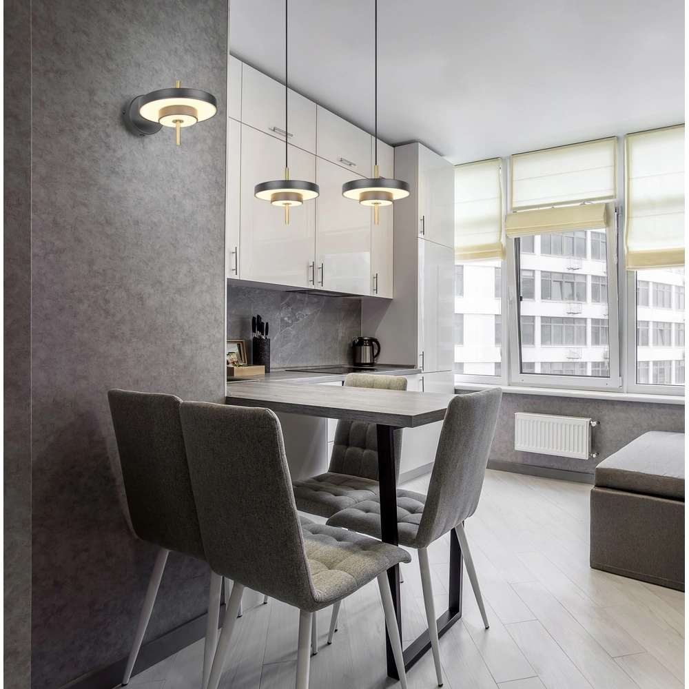 Design-Pendelleuchte Keaton schwarz mit gold Ø 40cm Trio 4017807653366