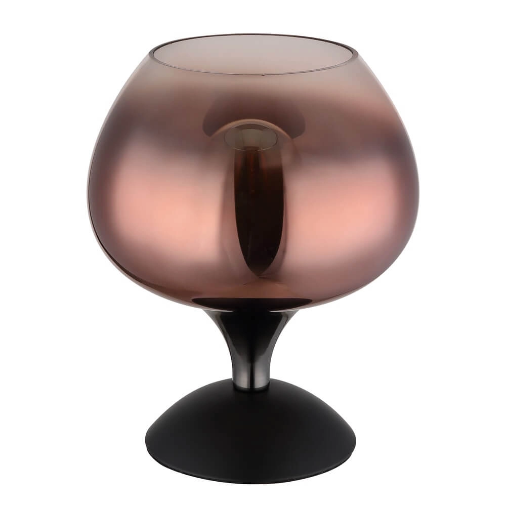 Schwarze Tischleuchte Maxy mit rotem Glas Ø 15cm Globo 9007371462148