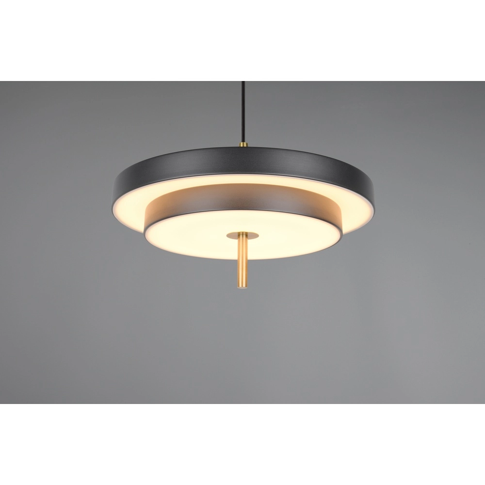 Design-Pendelleuchte Keaton schwarz mit gold Ø 40cm Trio 4017807653366