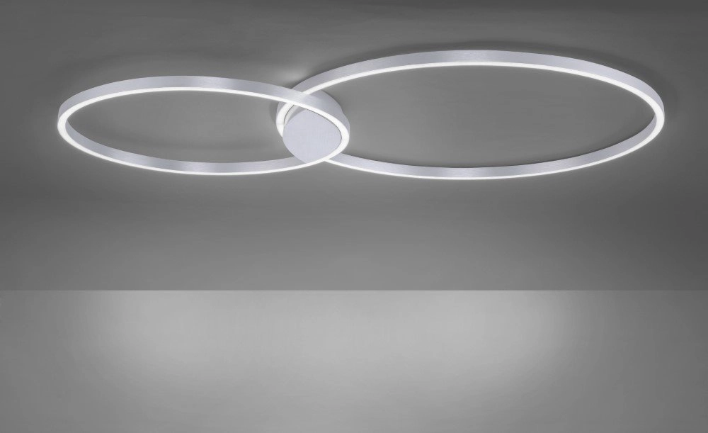 Deckenleuchte Q-Kate 2-Ring 124cm grau Paul Neuhaus 4012248333556