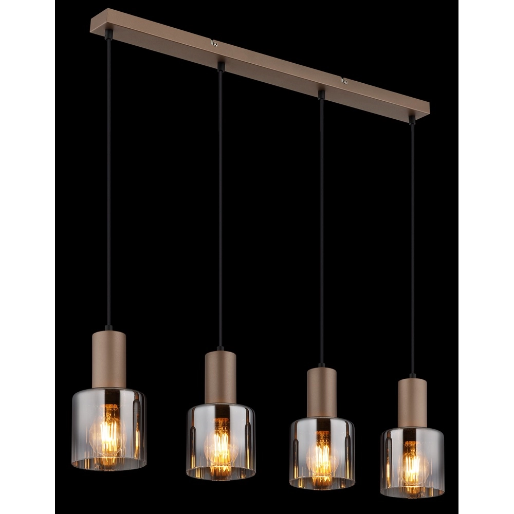 Pendellampe Walton 4-helles Kaffeebraun Globo 9007371586189