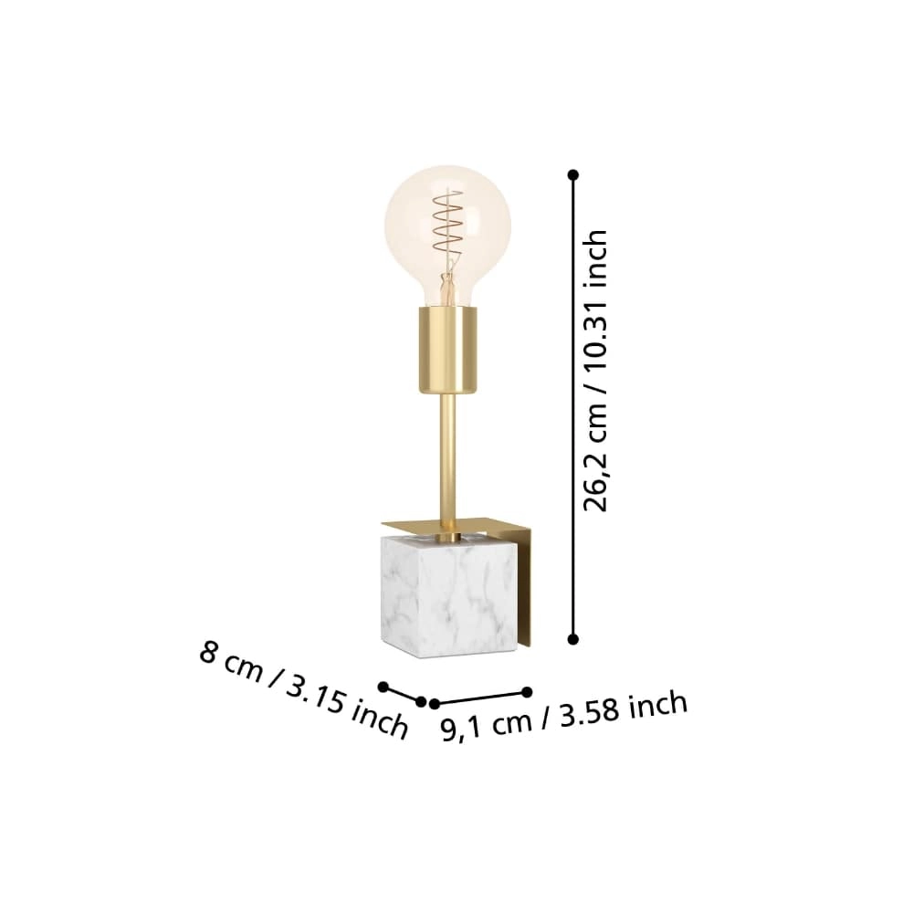 Goldene Tischlampe Carmita mit Marmorsockel Stars of Light 9008606240487