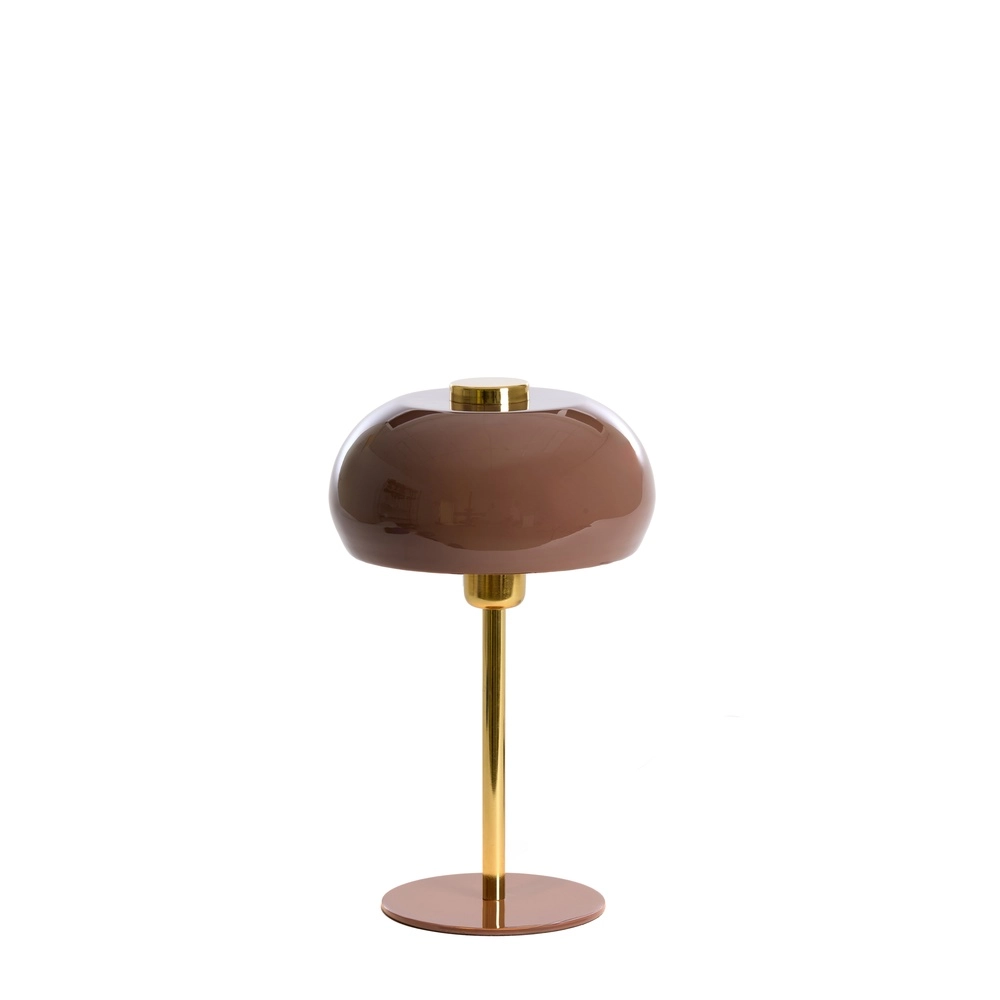 Tischlampe Surin Ø 22 cm – glänzend dunkelbraun mit Gold Light & Living 8717807740931