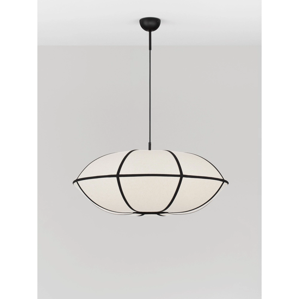 Pendellampe Brera schwarz mit weißem Ø 70 cm Lyora 5212017493576