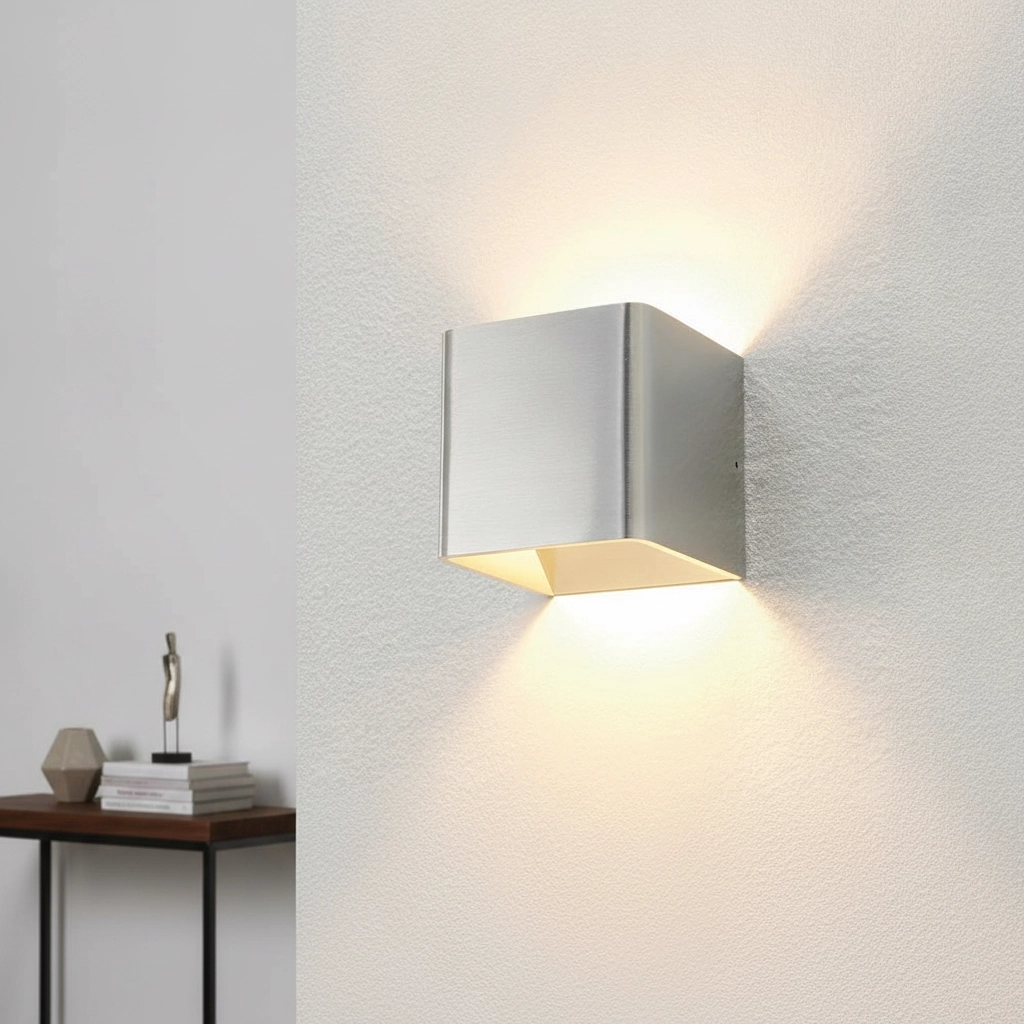 LED auf und ab Licht Fulda 6W - 2700k - 10 cm grau