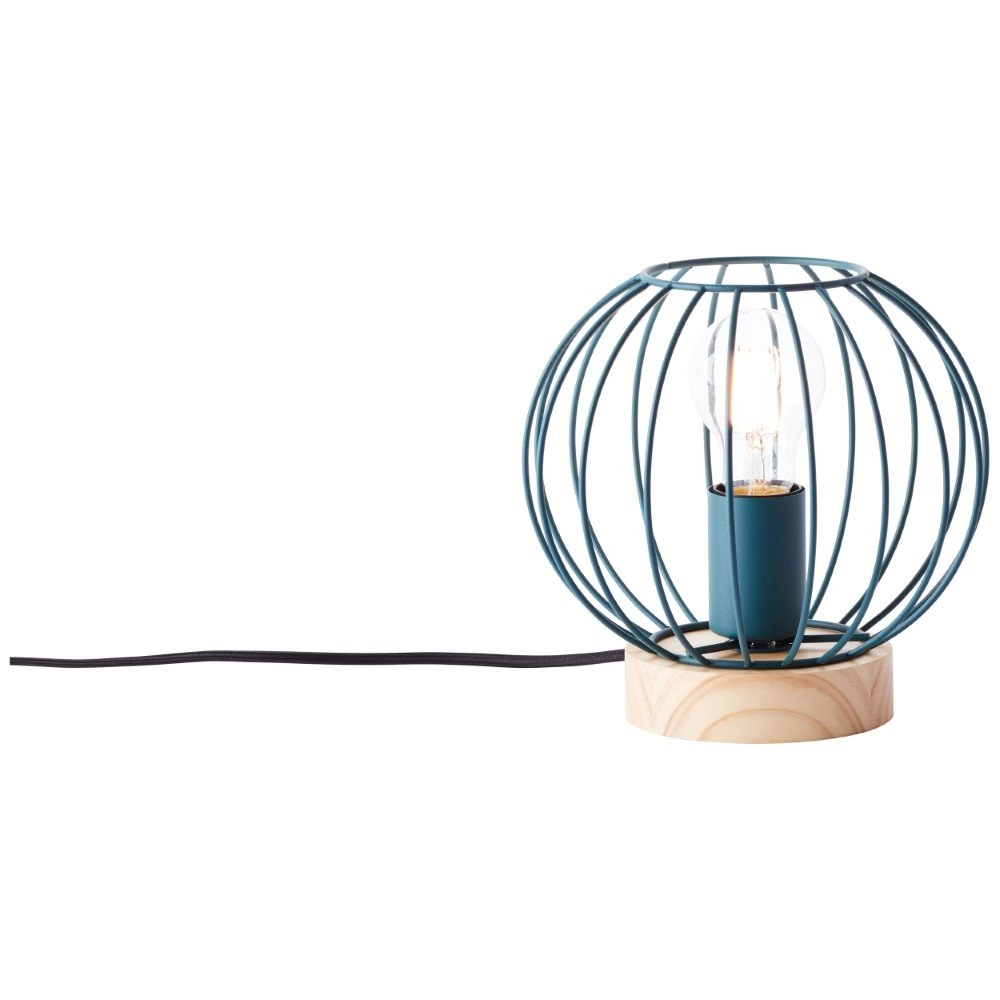 Tischlampe Sorana Türkis mit Holz Brilliant 4004353378676