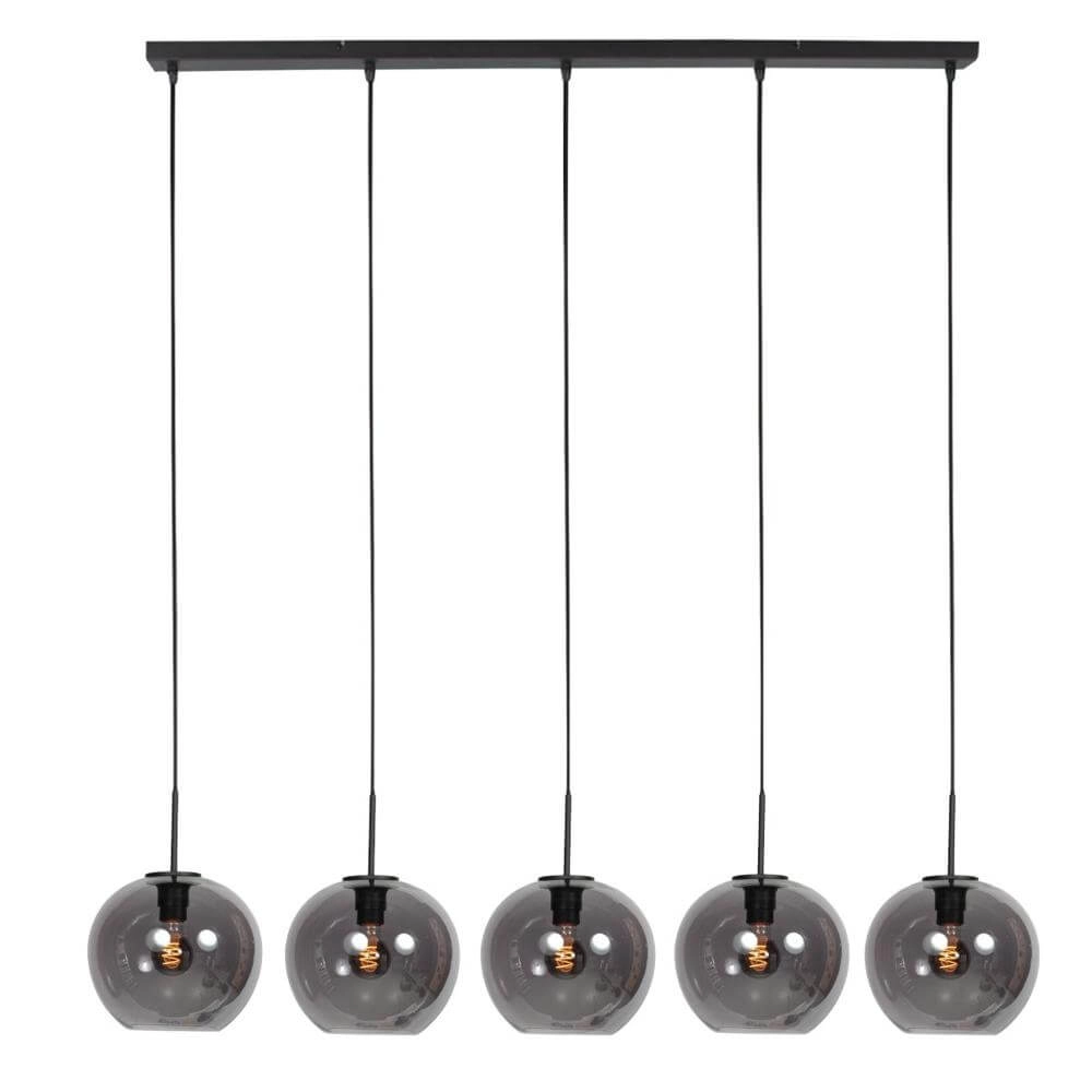 Pendelleuchte HaloSwap schwarz mit Kugel-Rauchglas Steinhauer 8712746179668