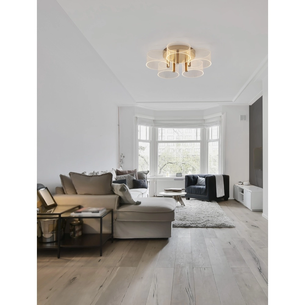 Design-Deckenleuchte Gatlin gold Ø 56cm Lyora 5212017433503