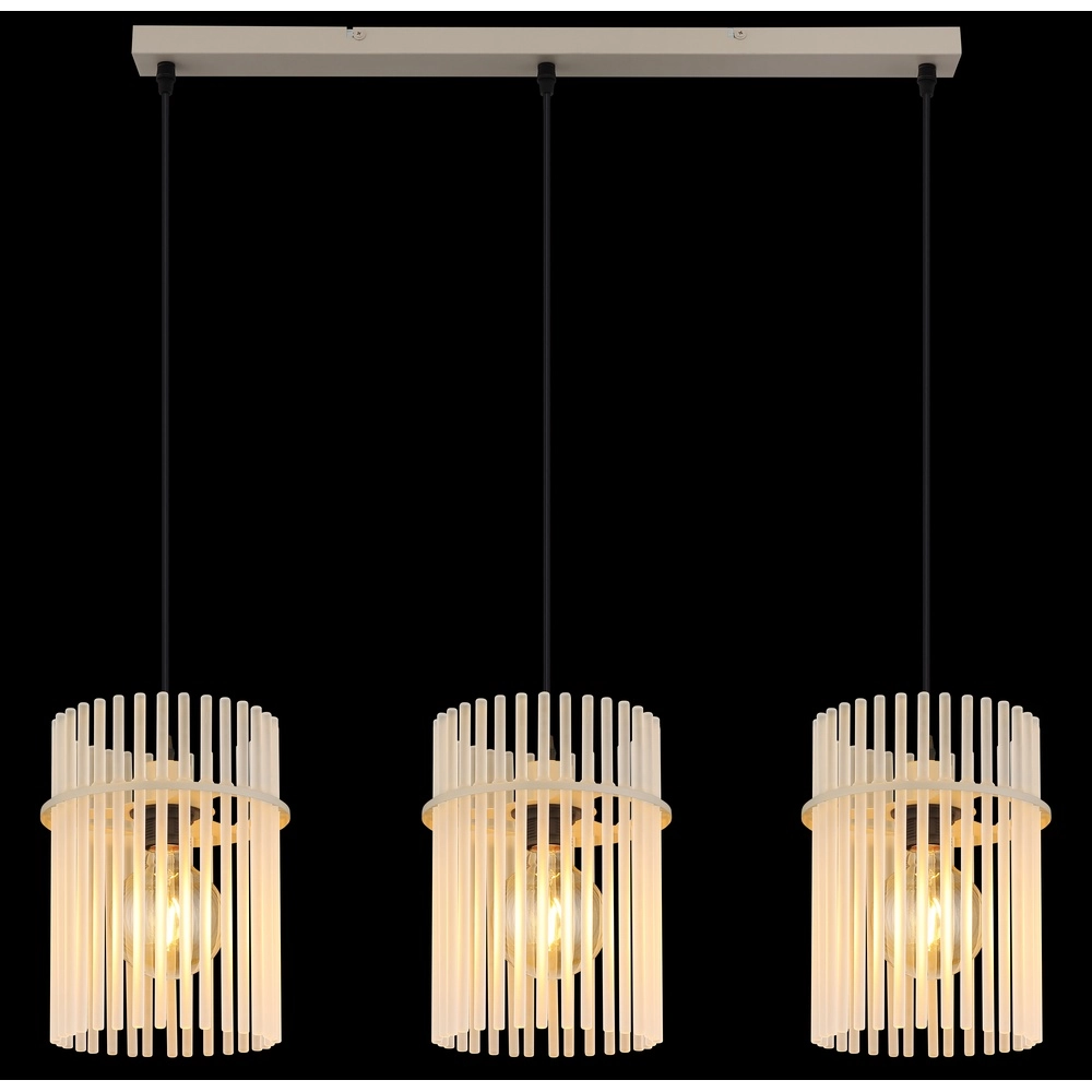 3-flammige Pendelleuchte Gorley sandbraun mit Glas Globo 9007371566716
