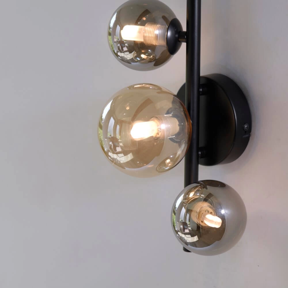 Schwarze Wandlampe Popsicle 3-flammig Paul Neuhaus 4012248375501