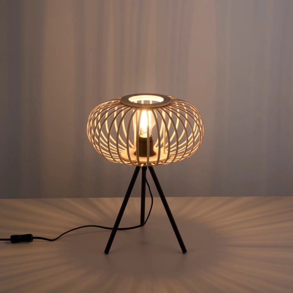 Stativ-Tischlampe Racoon Holz Just Light 4043689987596