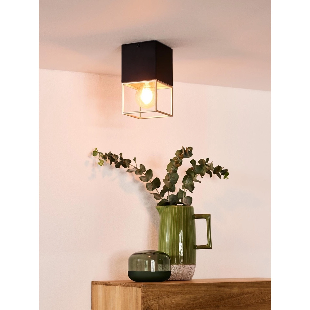 Elegante Deckenlampe Rixt Einzelschwarz mit Gold Lucide 5411212211040