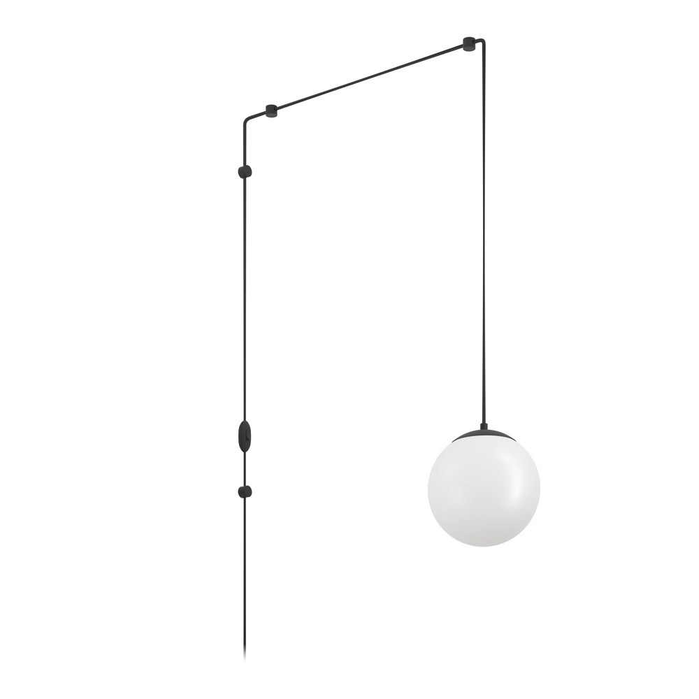 Flexibles Pendel Rondo 3 Weißer Globus mit Steckverbinder