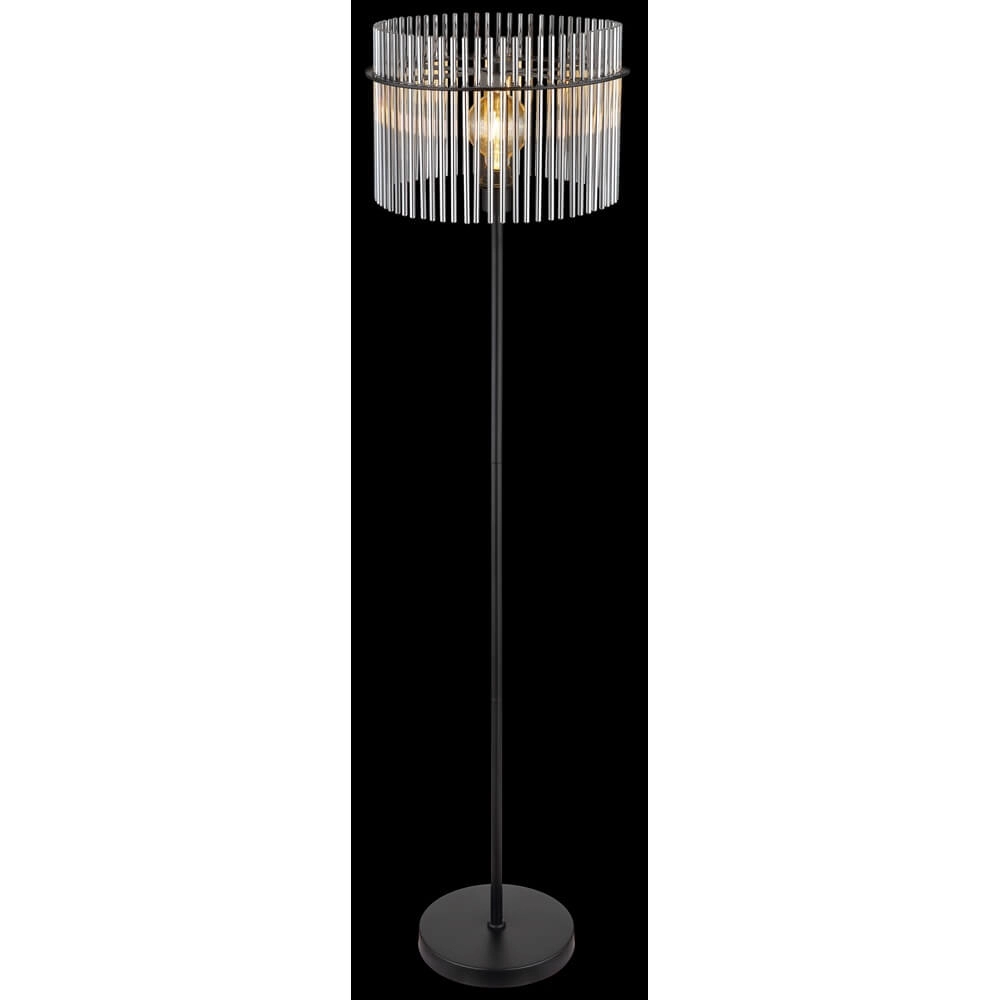 Schwarze Stehleuchte Gorley mit Rauchglas Ø 38cm Globo 9007371451180