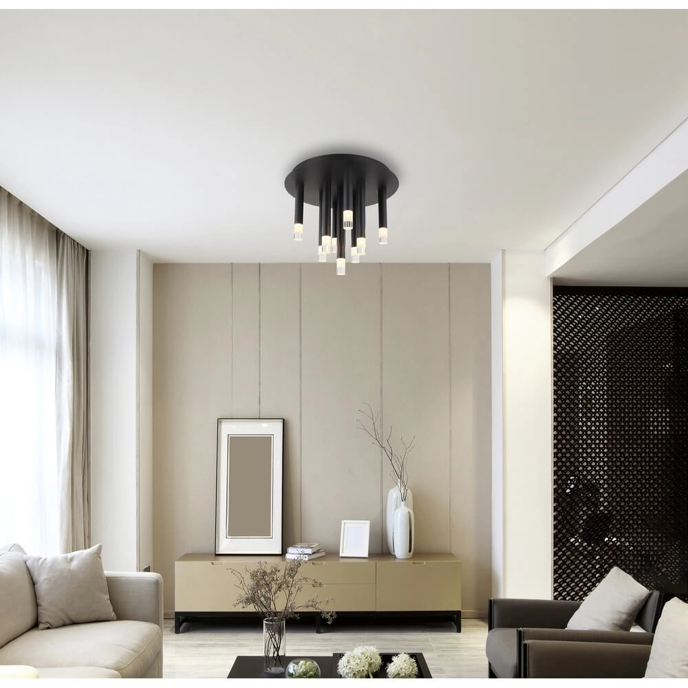 Design-Deckenleuchte Ryan 9-flammig schwarz Globo 9007371484058